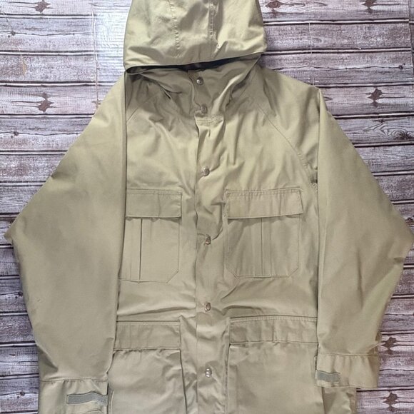 Orvis Cotton Gore-Tex hooded Hunting Fishing Field Jacket size LVintage 1970s